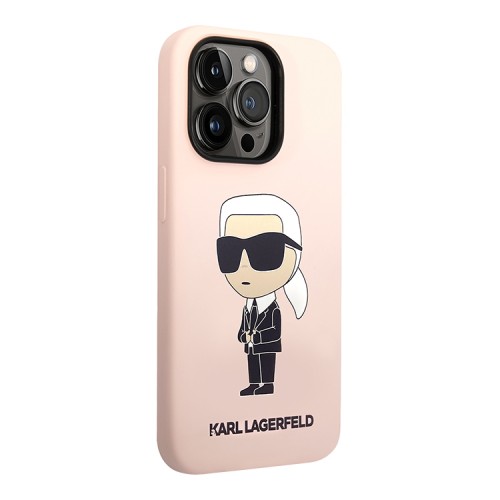 Чехол Lagerfeld Liquid silicone NFT Karl Ikonik Hard для iPhone 14 Pro Max, розовый (MagSafe)