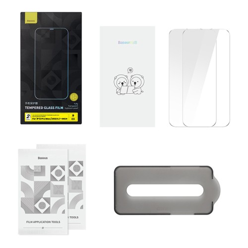 Baseus SuperCeramic glass (Dust-proof) для iPhone 14 Plus | 13 Pro Max (2 шт), прозрачное