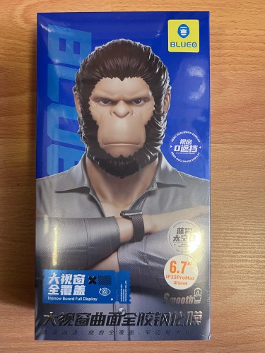 BlueO стекло для iPhone 15 Pro Max, 3D Curved Hot Bending Black (+installer)