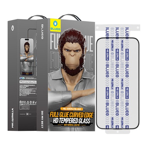 BlueO стекло для iPhone 15 Pro Max, 3D Curved Hot Bending Black (+installer)