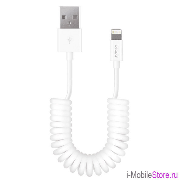 Deppa USB-A/Lightning (2 метра) витой, белый 72225