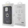 Guess для iPhone 15 Pro чехол PU 4G + Ring Hard Grey