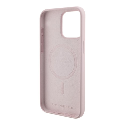 Karl Lagerfeld для iPhone 15 Pro чехол Liquid Silicone NFT Choupette Head Hard Pink (MagSafe)