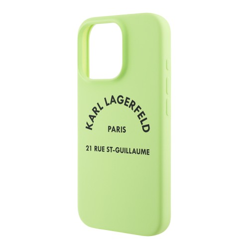 Karl Lagerfeld для iPhone 16 Pro чехол Liquid silicone RSG logo Green