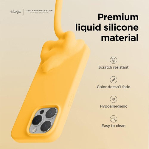 Elago для iPhone 15 Pro Max чехол Soft silicone (Liquid) Sunshine