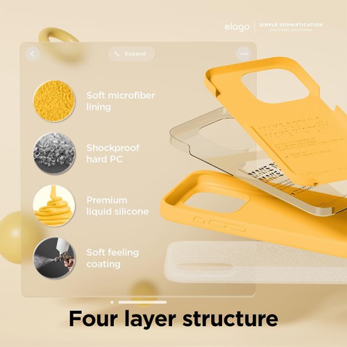Elago для iPhone 15 Pro Max чехол Soft silicone (Liquid) Sunshine