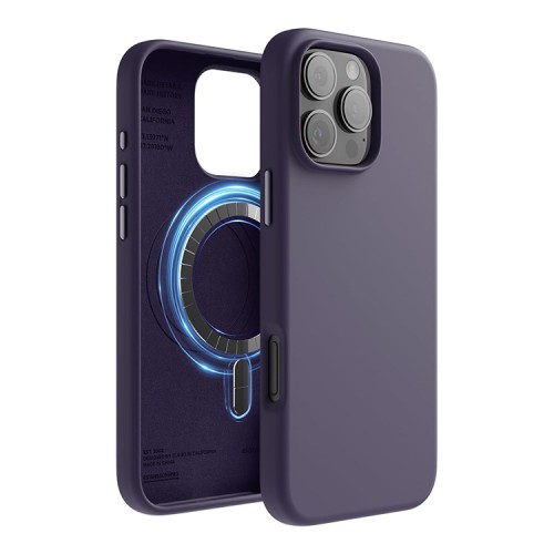 Elago для iPhone 16 Pro чехол Soft silicone (Liquid) Deep Purple (MagSafe)