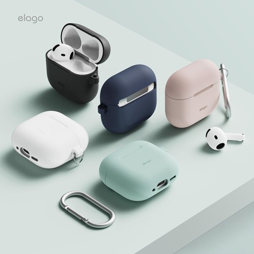 Elago для AirPods 4 чехол Silicone Hang case Sand Pink