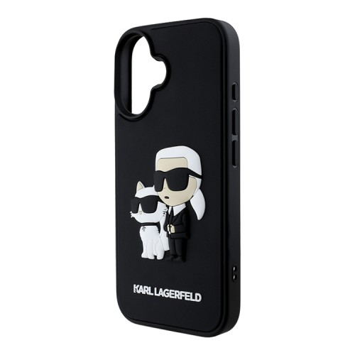 Karl Lagerfeld для iPhone 16 Plus чехол 3D Rubber NFT Karl & Choupette Hard Black