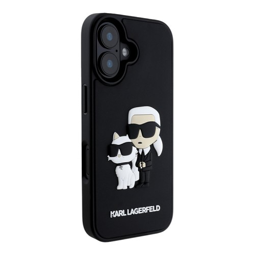 Karl Lagerfeld для iPhone 16 Plus чехол 3D Rubber NFT Karl & Choupette Hard Black