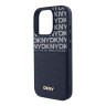 DKNY для iPhone 16 Pro Max чехол PU Repeat texture with Cardslot Metal logo Hard Blue