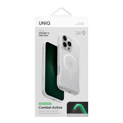 Uniq для iPhone 16 Pro Max чехол Combat Active Lume-White (MagSafe)