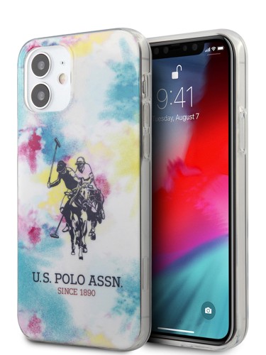 Чехол U.S. Polo Assn. Tie & Dye Double Horse Hard Multi для iPhone 12 mini