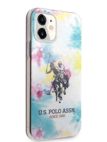 Чехол U.S. Polo Assn. Tie & Dye Double Horse Hard Multi для iPhone 12 mini