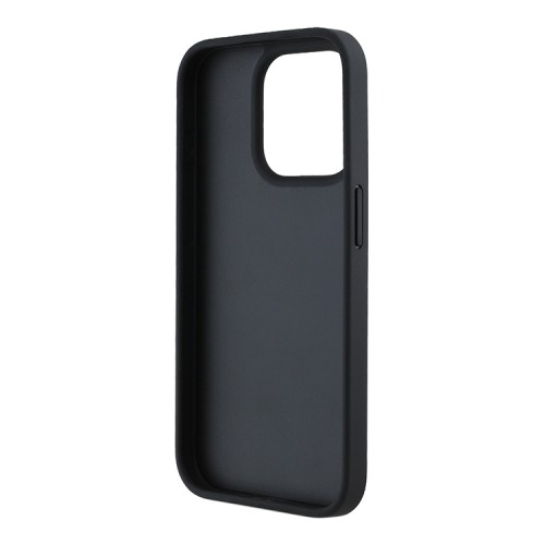 Karl Lagerfeld для iPhone 15 Pro Max чехол Cardslot PU Grained leather Metal Long logo Hard Black