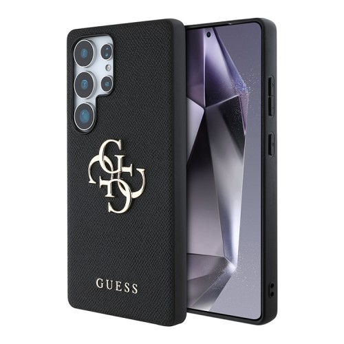 Guess для Galaxy S25 Ultra чехол PU Grained leather 4G Big metal logo Hard Black