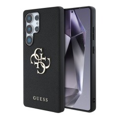 Guess для Galaxy S25 Ultra чехол PU Grained leather 4G Big metal logo Hard Black
