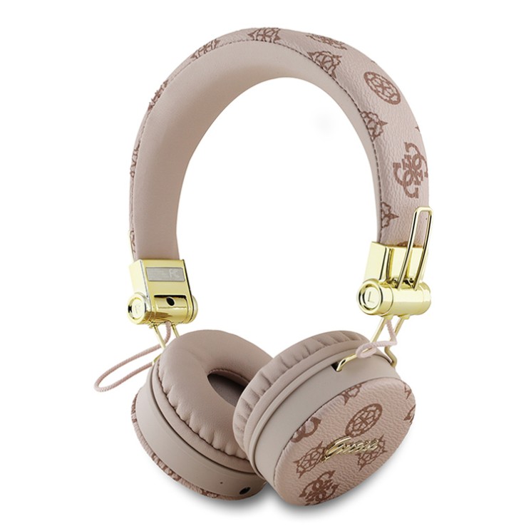 Guess наушники беспроводные накладные Bluetooth HP Round ENC Peony with Script Metal Logo Brown