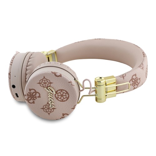 Guess наушники беспроводные накладные Bluetooth HP Round ENC Peony with Script Metal Logo Brown