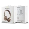 Guess наушники беспроводные накладные Bluetooth HP Round ENC Peony with Script Metal Logo Brown