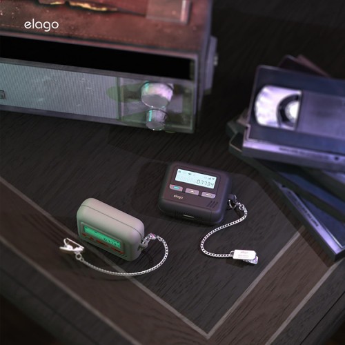 Elago для AirPods 4 чехол Unique Pager Hang case Classic White