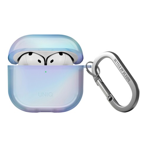 Uniq для Airpods 4 чехол Iridescia (holographic) Eclipse Blue