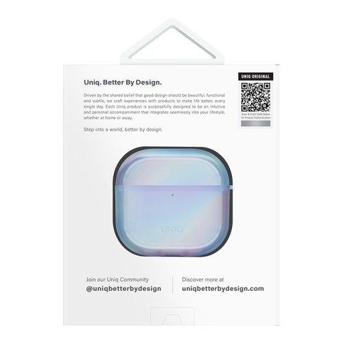 Uniq для Airpods 4 чехол Iridescia (holographic) Eclipse Blue