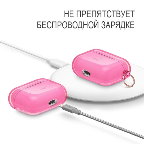 Чехол Elago Clear Hang case для AirPods Pro, Neon Pink