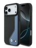 BMW для iPhone 17 Pro Max чехол M-series PU Carbon/Smooth Metal logo Hard Black/Blue (MagSafe)