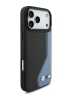 BMW для iPhone 17 Pro Max чехол M-series PU Carbon/Smooth Metal logo Hard Black/Blue (MagSafe)