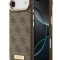 Guess для iPhone Air чехол PU 4G Plate metal logo and Gold camera Hard Brown (MagSafe)
