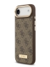 Guess для iPhone Air чехол PU 4G Plate metal logo and Gold camera Hard Brown (MagSafe)