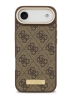 Guess для iPhone Air чехол PU 4G Plate metal logo and Gold camera Hard Brown (MagSafe)