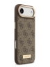 Guess для iPhone Air чехол PU 4G Plate metal logo and Gold camera Hard Brown (MagSafe)