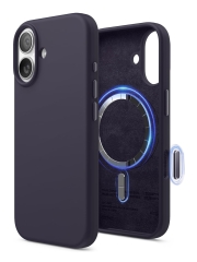 Elago для iPhone 17 чехол Magnetic Silicone Deep Purple (MagSafe)
