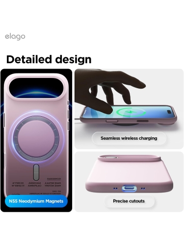 Elago для iPhone Air чехол Magnetic Silicone Light Lilac (MagSafe)