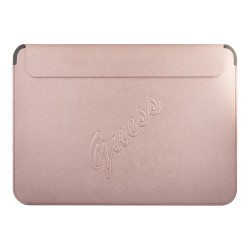 Чехол Guess Sleeve Saffiano Script logo для ноутбука до 13 дюймов, розовый