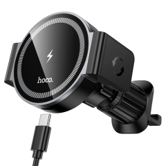 HOCO автодержатель с беспроводным ЗУ HW35 Power electric Magnetic wireless car holder (Air) Black