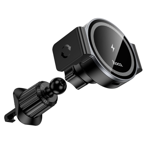 HOCO автодержатель с беспроводным ЗУ HW35 Power electric Magnetic wireless car holder (Air) Black