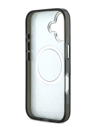 Karl Lagerfeld для iPhone 17 чехол IML NFT Choupette Head on logo Metal Cam Hard Black (MagSafe)