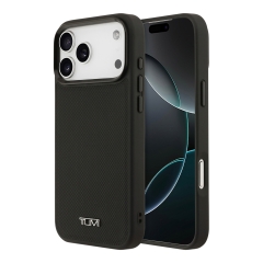 TUMI для iPhone 17 Pro Max чехол Genuine Leather Ballistic Hard Black (MagSafe)