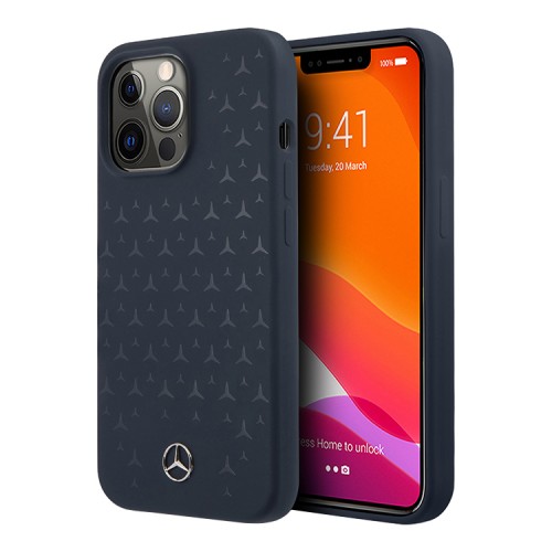 Mercedes Liquid Silicone Stars Hard для 13 Pro Max, синий MEHCP13XSIPNA