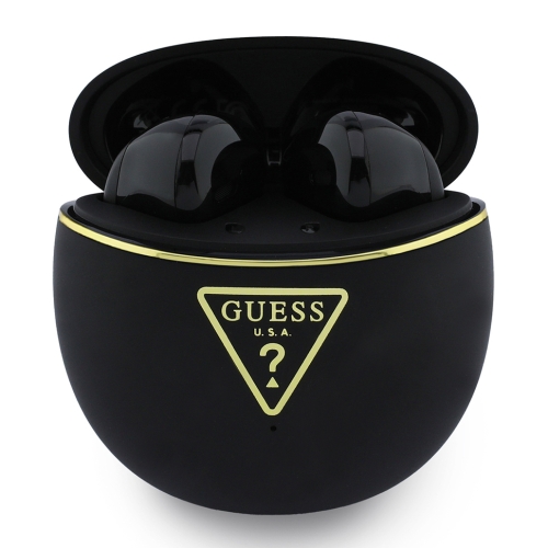 Guess Наушники TWS Bluetooth Round with Printed Triangle logo Black