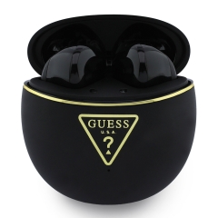 Guess Наушники TWS Bluetooth Round with Printed Triangle logo Black