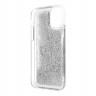 Чехол Guess Liquid glitter 4G Big logo Hard для iPhone 11, серебристый