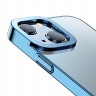 Чехол Baseus Glitter Case PC with metal armor для iPhone 13, синяя рамка