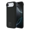 DKNY для iPhone Air чехол Liquid Silicone Stack Metal logo Hard Black (MagSafe)