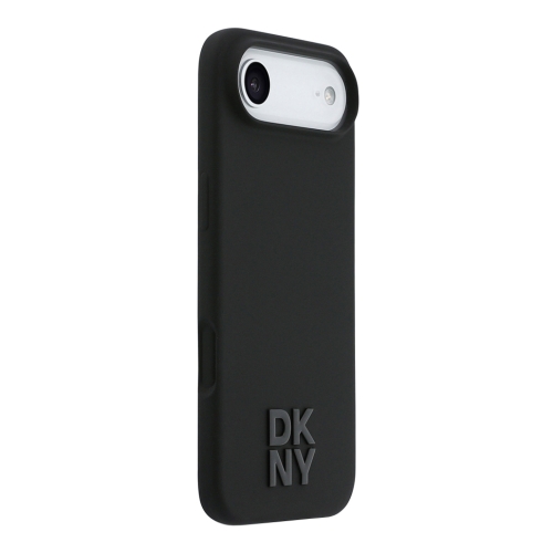 DKNY для iPhone Air чехол Liquid Silicone Stack Metal logo Hard Black (MagSafe)