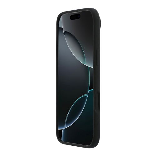 DKNY для iPhone Air чехол Liquid Silicone Stack Metal logo Hard Black (MagSafe)