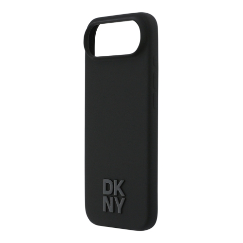 DKNY для iPhone Air чехол Liquid Silicone Stack Metal logo Hard Black (MagSafe)